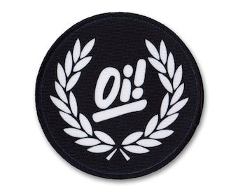 Oi! Laurel Wreath Sew-on Patch | Two tone Dub Reggae Rocksteady