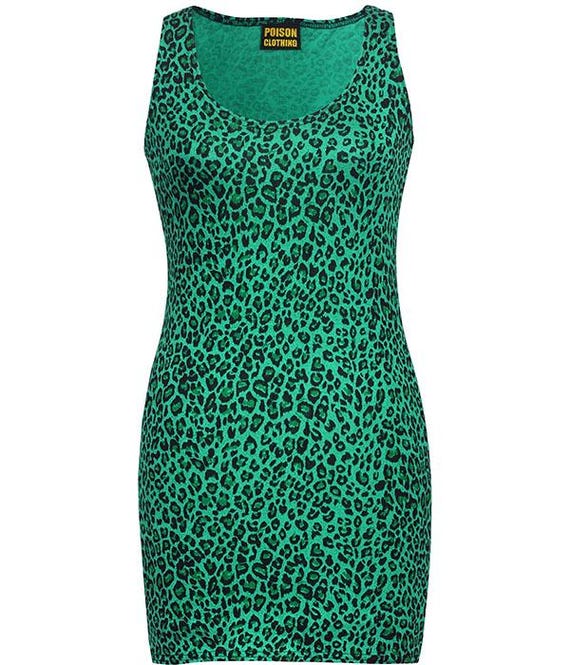 green leopard print mini dress Cheetah Print Mini Dress