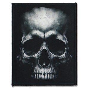 Goth Skull Patch – Dark Gothic Skull Patch, Grim Aesthetic Patch, Macabre Death Patch, Horror Skull Jacket Patch