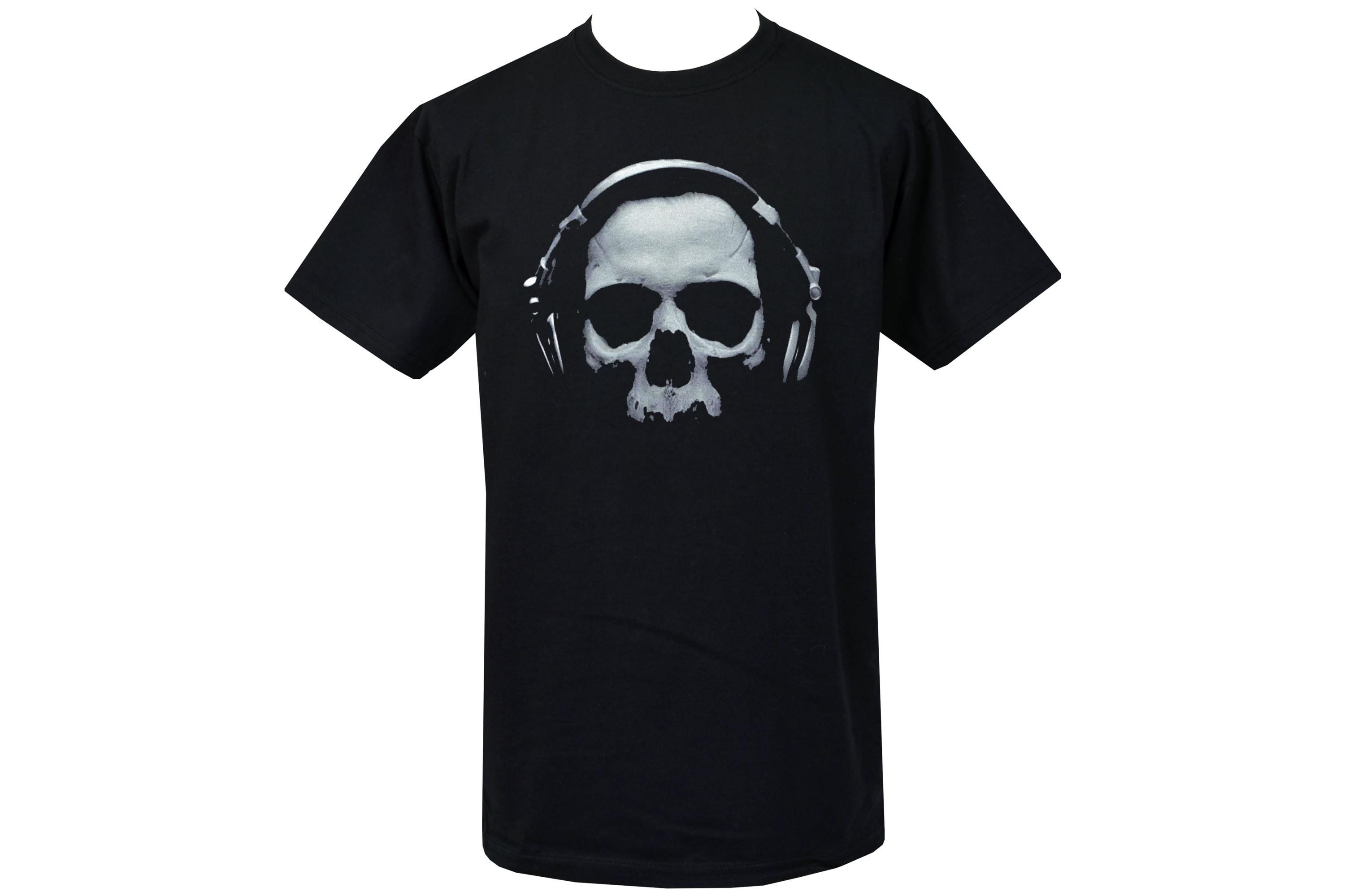Black Skull With Headphones T-shirt – Men's Gothic DJ Tee - Etsy