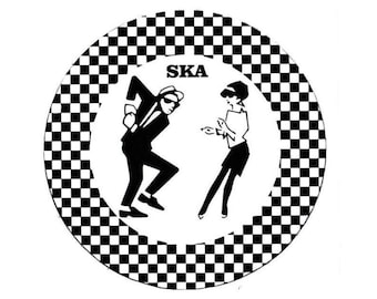 Ska Vinyl-Aufkleber | 60s Scooter Two Tone Reggae Dub Checker