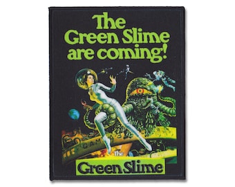 Parche de baba verde - Parche para coser de ciencia ficción y terror retro - Parche para chaqueta de terror de culto - Parche de criatura de los años 60