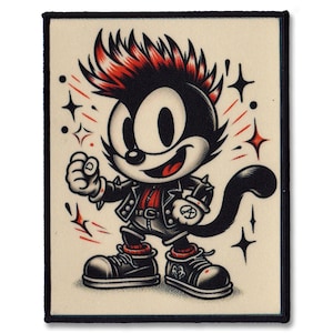 Punk Patch „Felix der Kater“ Aufnäher zum Aufnähen
