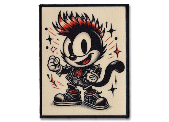 Punk Felix the Cat Sew-on Patch – Rebel With a Cause Anarchist - Etsy