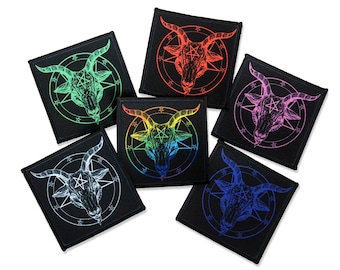 Baphomet pentagram geit opnaaipatch | Satanische gotische patch