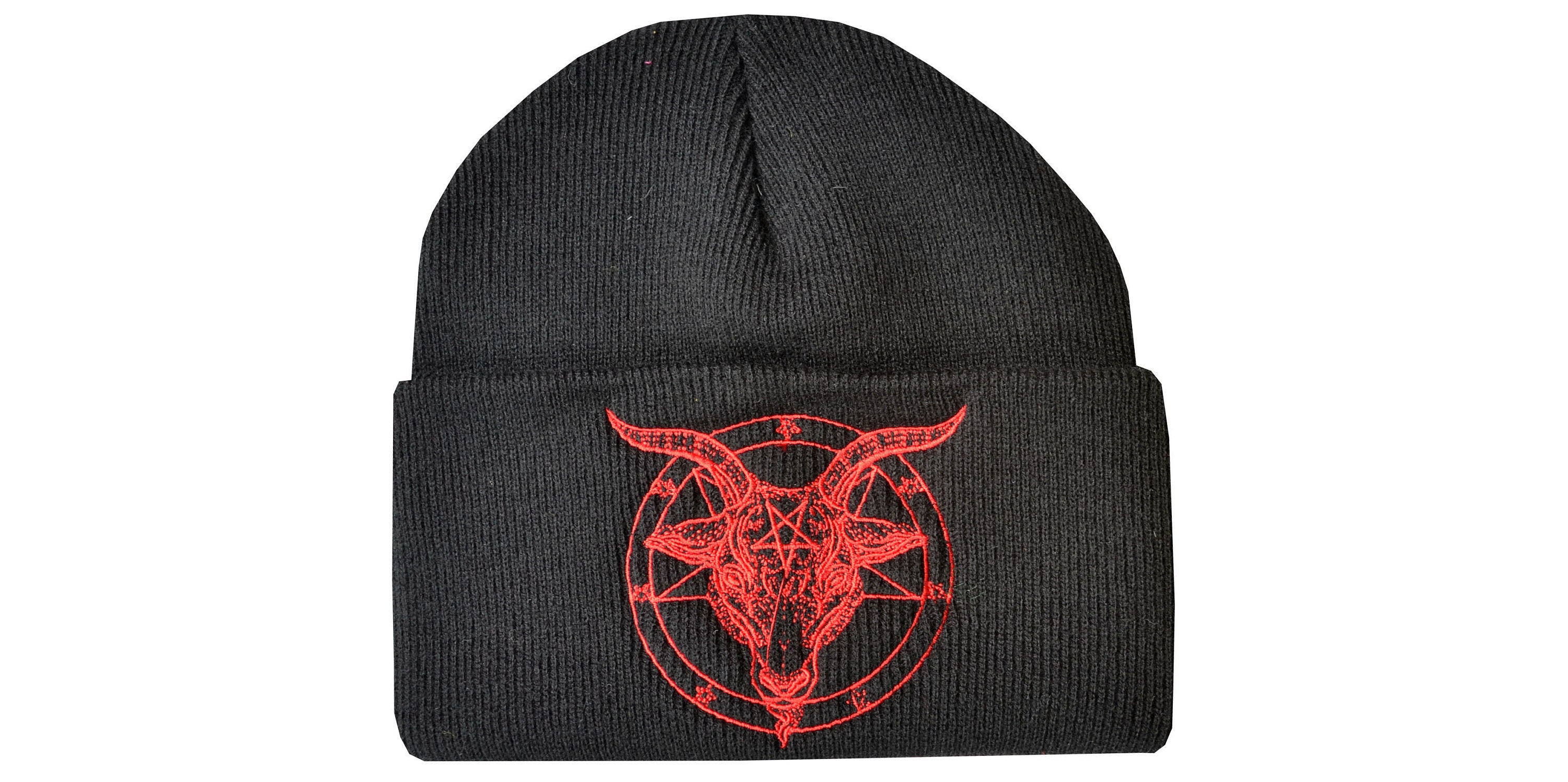 Baphomet Beanie Hat Embroidered Pentagram Satanic Occult Church