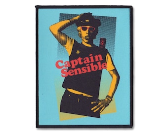 Captain Sensible Patch - Punk Rock Sew-On Patch - DIY Vest Patch - Retro Punk Jacket Patch - Anarchy Rebel Clothing Patch