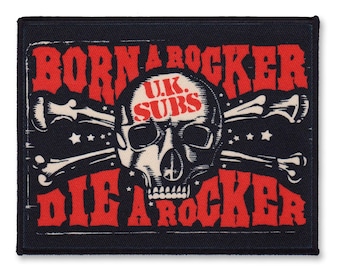 Naszywka UK Subs Born a Rocker Die a Rocker - Naszywka do naszycia Punk Skull - Naszywka DIY Punk Vest - Naszywka Rocker Punk Rock Jacket - Naszywka Anarchy