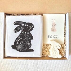 Oster Geschenkbox mit Kissenbezug & Osterkarte personalisiert | Geschenkset Kerze | Osterdeko Hase | Ostergeschenk Mama Teenies Jugendliche