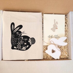 Oster Geschenkbox mit Jutebeutel & Osterkarte personalisiert | Geschenkset Kerze | Osterdeko Hase | Ostergeschenk Mama Teenies Jugendliche