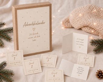 DIY Advent Calendar for Couples: 24 Reasons Why I Love You (PDF) | Advent Craft Kit | Love Messages for Couples | Instant Download