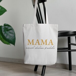 Stofftasche Mama personalisiert 38x42 | Stoffbeutel für Mama | Tragetasche mit langen Henkeln | Baumwolltasche | Jutetasche zum Muttertag