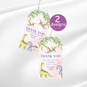Dinosaur Printable Tags | Editable Dinosaur Favor Tag | Dinosaur Birthday Favor Tags | Editable Dinosaur Thank You Tags DIGITAL DOWNLOAD MB3