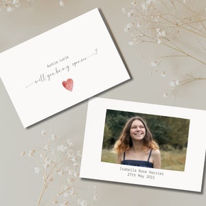 Modèle de carte de proposition moderne Serez-vous mon sponsor, toile modifiable, 5 x 7 pouces, coeur rouge imprimable, sponsor, invitation, photo 4 x 6, téléchargement numérique