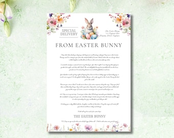 Editable Easter Bunny Letter To Kid Printable Official Letter From Desk Of The Easter Bunny Easter Bunny Certificate Instant Download EM1