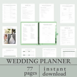 Canva Wedding planner template, Wedding Planner Printable, Wedding Planning Checklist, Wedding Planner Timeline, Printable Planner Template