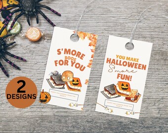 Smores na Halloween, Tagi na Halloween, Tagi na S'More Boos, Tagi na S'Mores, Upominek na S'Mores, Upominek na imprezę Halloween, Tagi na Cukierek albo psikus do pobrania natychmiast