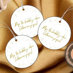 Pop And Cheer Baby Shower Tag Thank You Favor Tag Pop And Cheer When Baby Is Here Pop This Bubbly Digital Printable File  DIGITAL DOWNLOAD