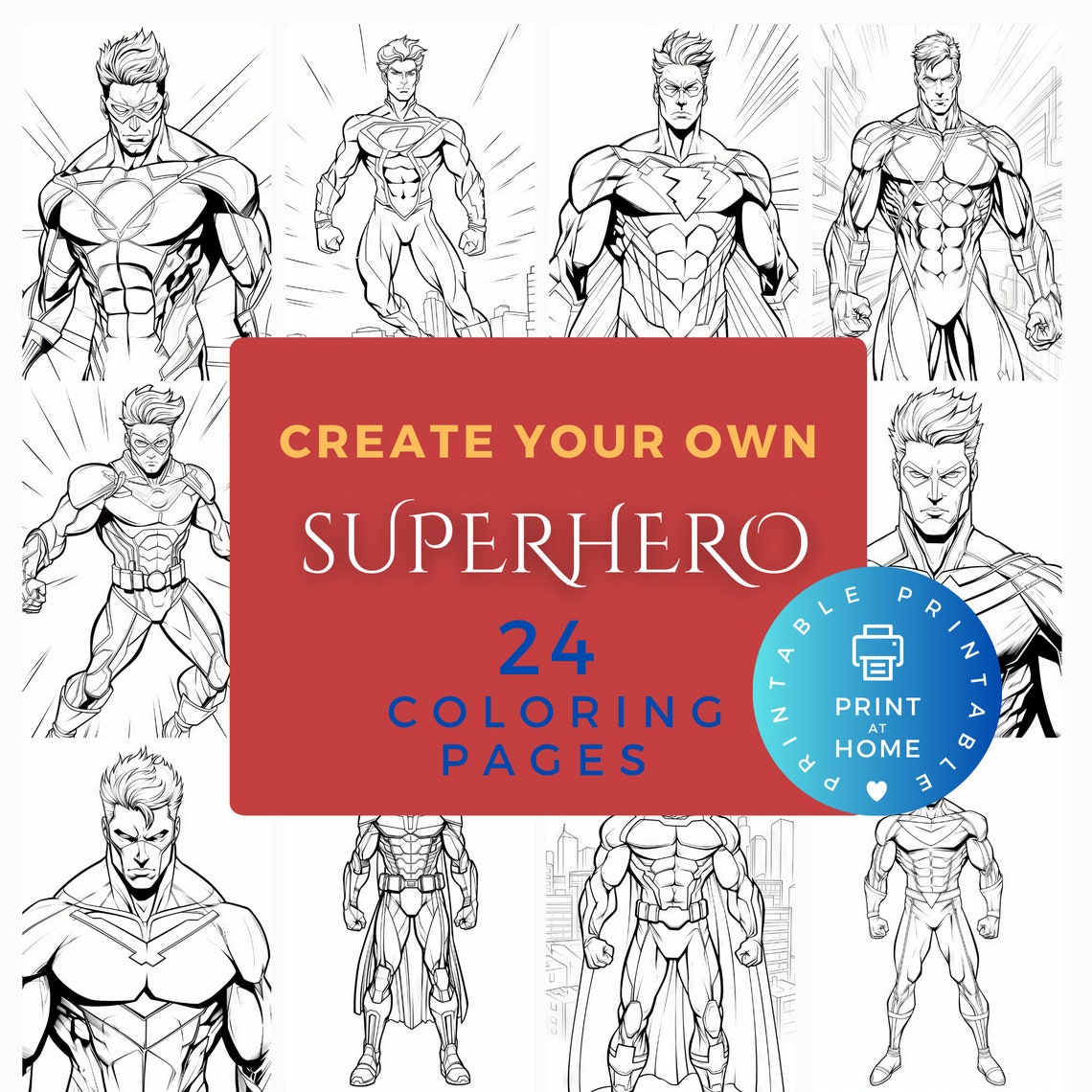 Superhero Coloring Pages, Flying Super Heroes Colouring Activity for ...
