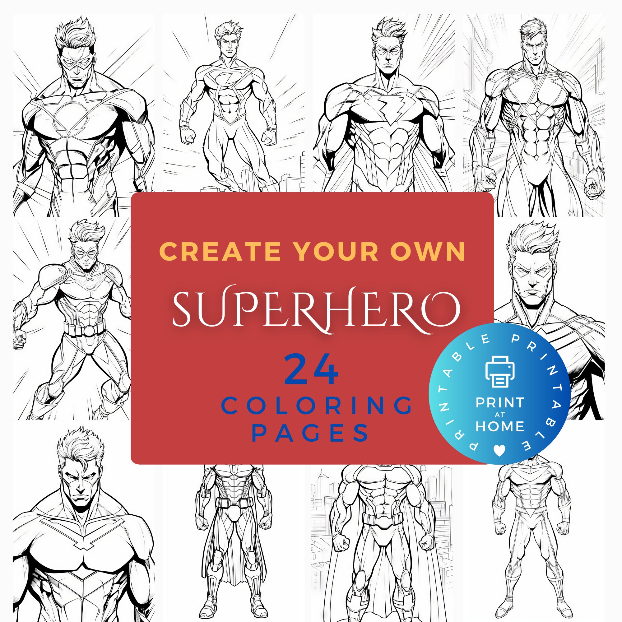 Superhero Coloring Pages, Flying Super Heroes Colouring Activity for ...
