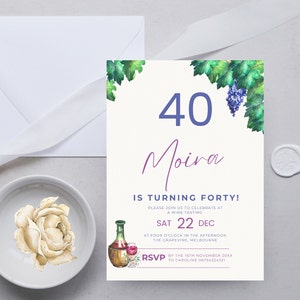 Wine Tasting Invitation, Editable Wine Invite, Wine Tasting Event Template,  Wine Tasting Night, Editable Printable Download MB2