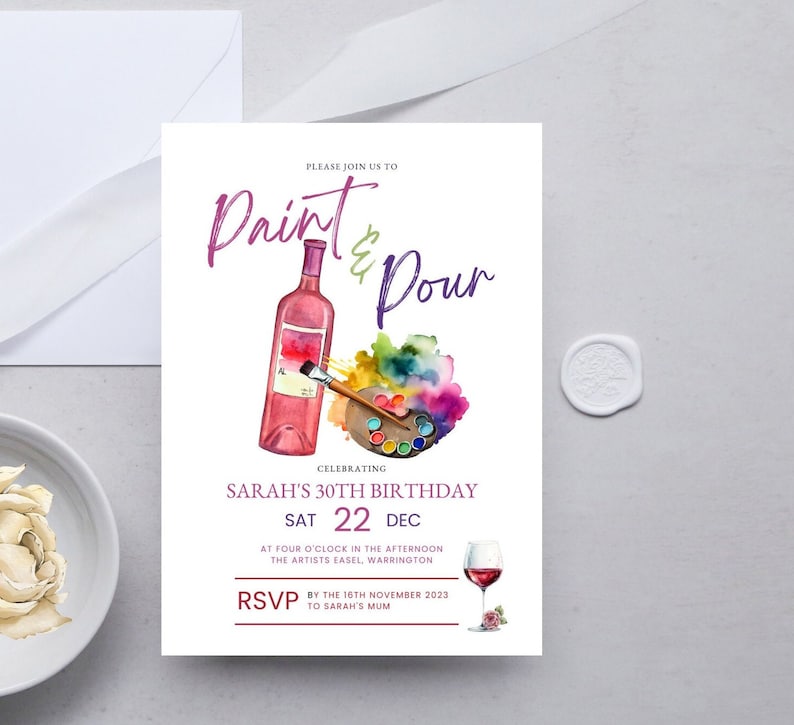 Editable Paint and Pour Party