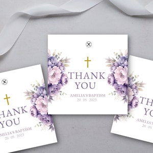 Lila Blumen Dankeschön Tags, Favor Tags, Swag Goodie Bags Danke Geschenke, druckbare Dankeschön Tag bearbeitbare Vorlage DIGITAL DOWNLOAD MC8