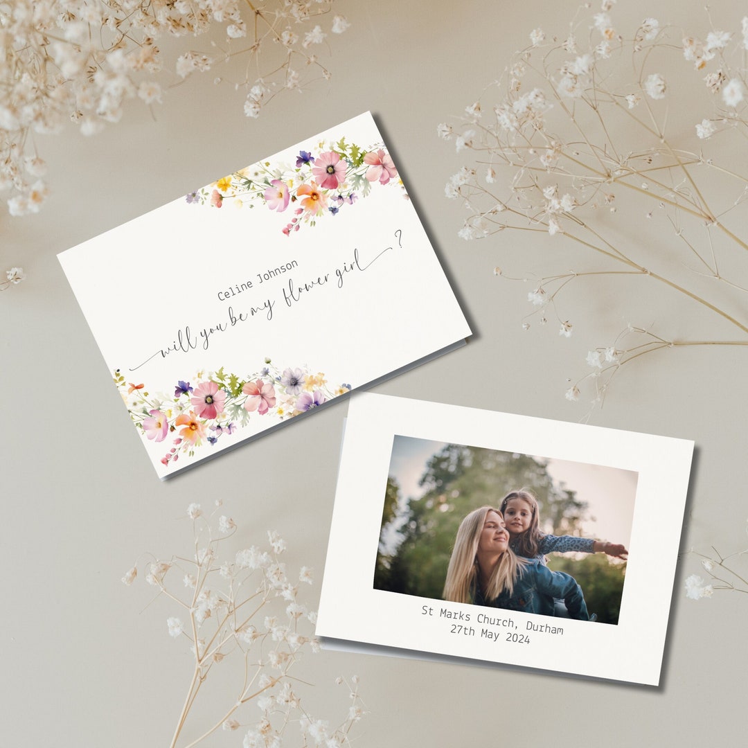 Will You Be My Flower Girl Proposal Card Personalised Flower Girl Card