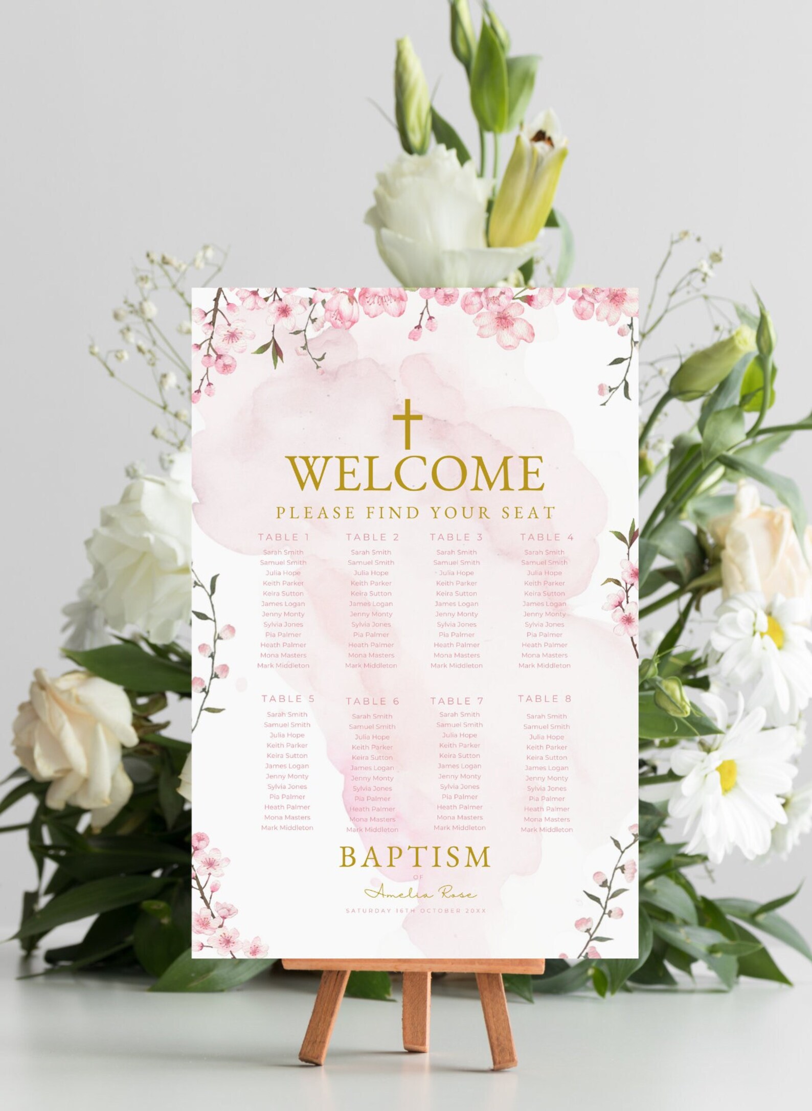 Baptism Seating Chart Template DIY Seating Chart Editable - Etsy