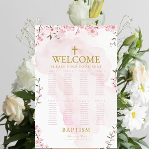 Baptism Seating Chart Template, DIY Seating Chart, Editable Seating ...