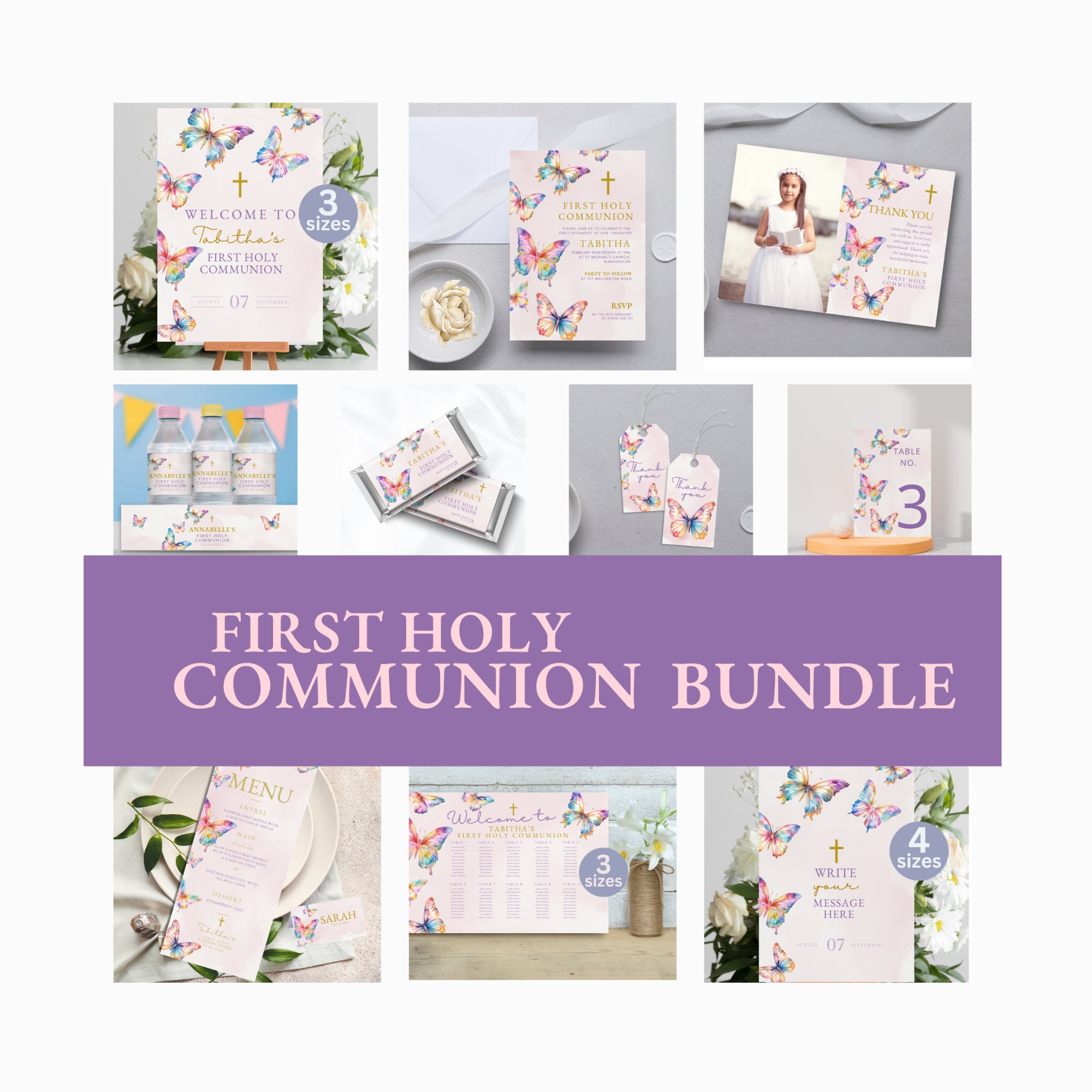 First Holy Communion Thank You Postcard, Photo Thank You Note ...