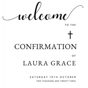Minimalist Confirmation Welcome Sign, Modern Confirmation Sign, Boy ...