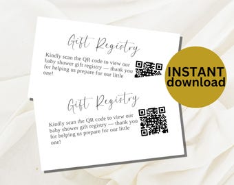 Gift Registry Insert Card Template Minimalist Gift Registry Card Editable Baby Shower Registry Wedding DIY Gift Card Canva Instant Download