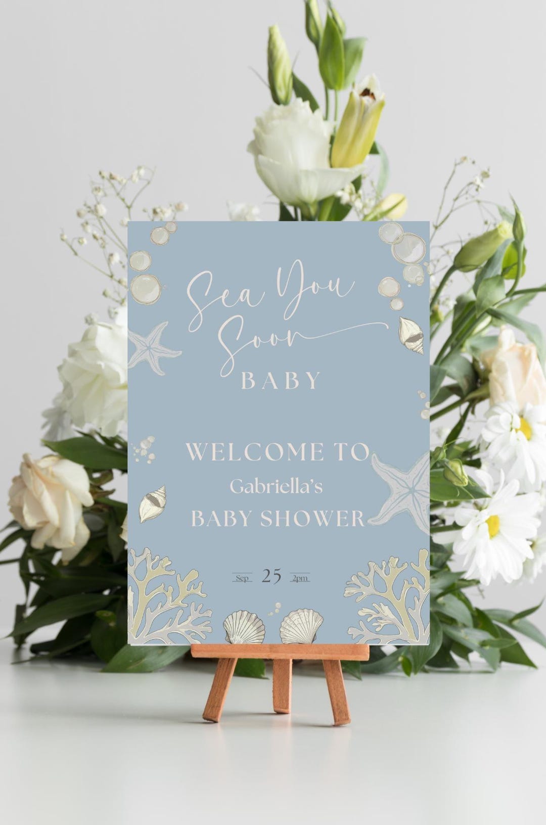 Sea You Soon Baby Shower Sign Ocean Theme Decor Editable Welcome Sign ...