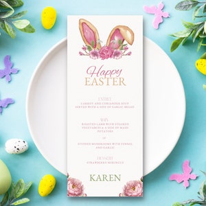 menu pasqua ristorante menu pasqua canva menu brunch pasquale menu pasquale modello auto-modificabile e stampabile - download immediato di Pasqua EB1