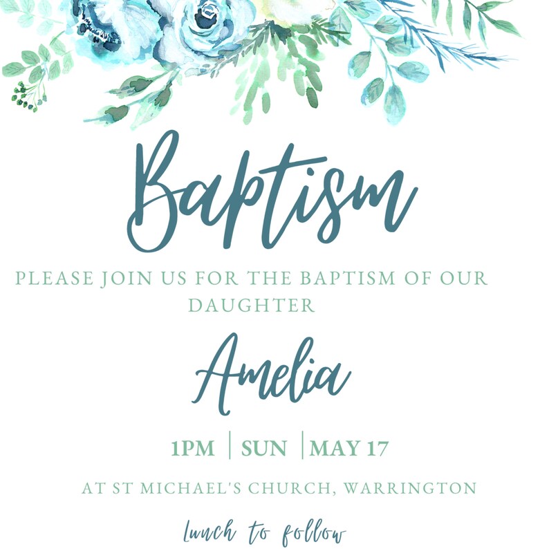Printable Baptism Invitation and RSVP Set Baptism Invite - Etsy