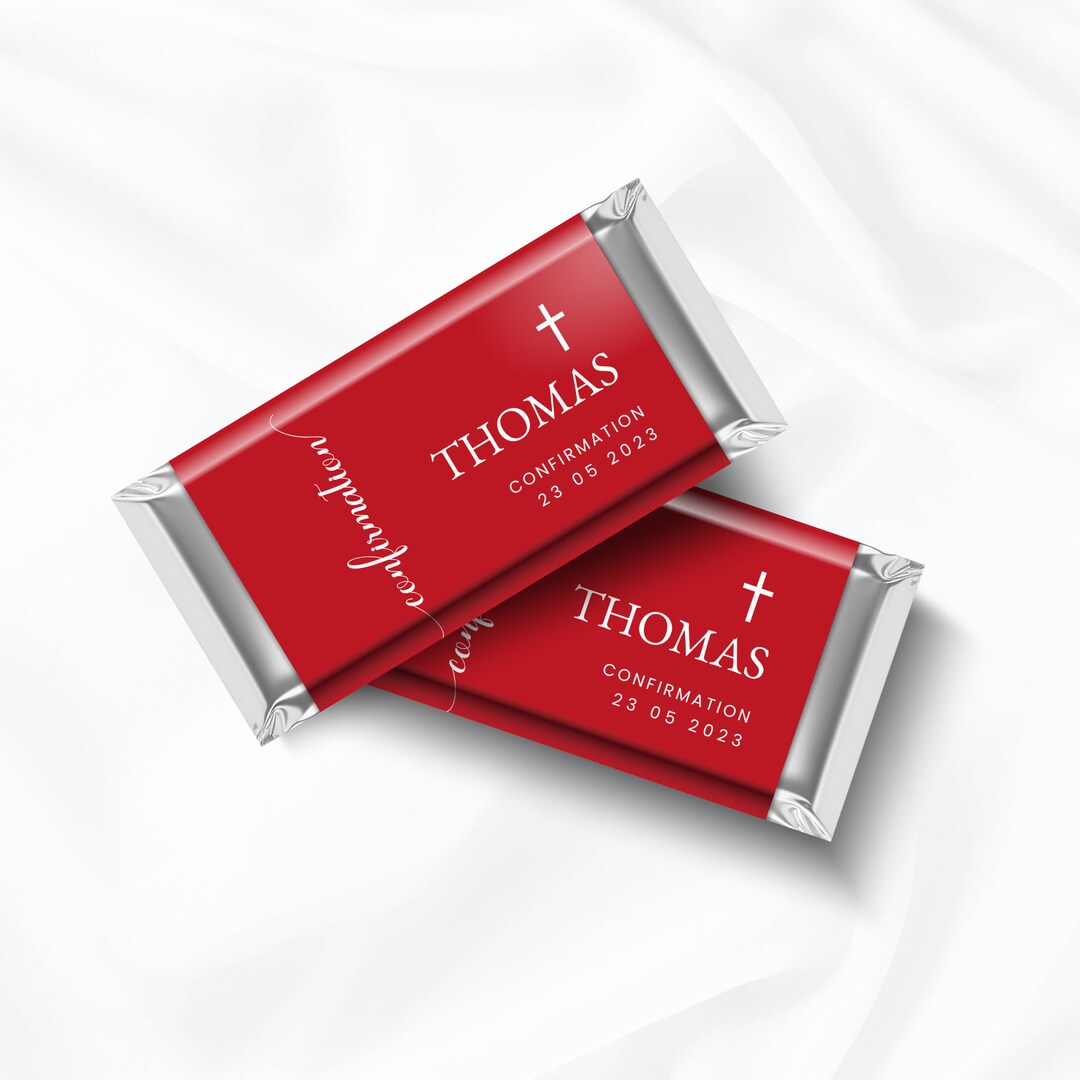 Red Confirmation Candy Label, Boy Confirmation, Confirmation Favor ...