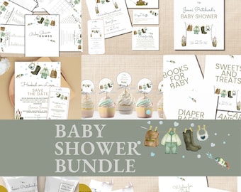 Fishing Baby Shower Bundle, Printable Games, Invitations, Activities, Decor, and More for Your Little Fisherman Celebration