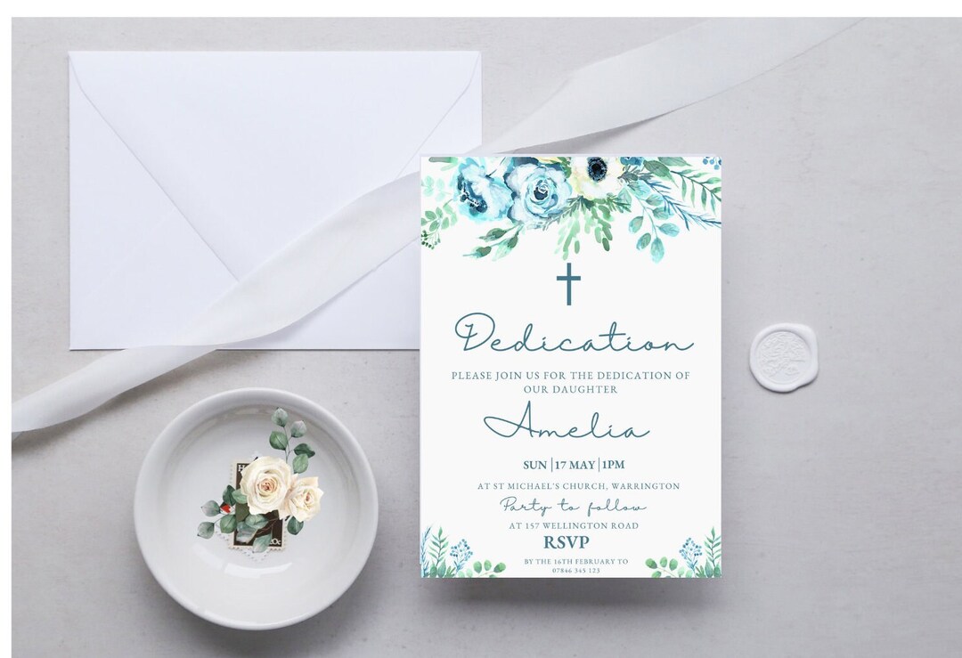 Printable Dedication Party Invitation, Printable Dedication Invite