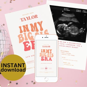 Eras Baby Announcement Template Editable Digital Invite for Newborn Customizable Baby Shower Announcement DIGITAL DOWNLOAD MB4