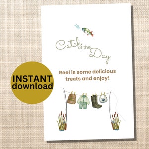 Fisherman theme catch of the day sign, Baby Shower Food sign Fishing theme baby shower decor Fish Themed Shower Decor DIGITAL DOWNLOAD FB1