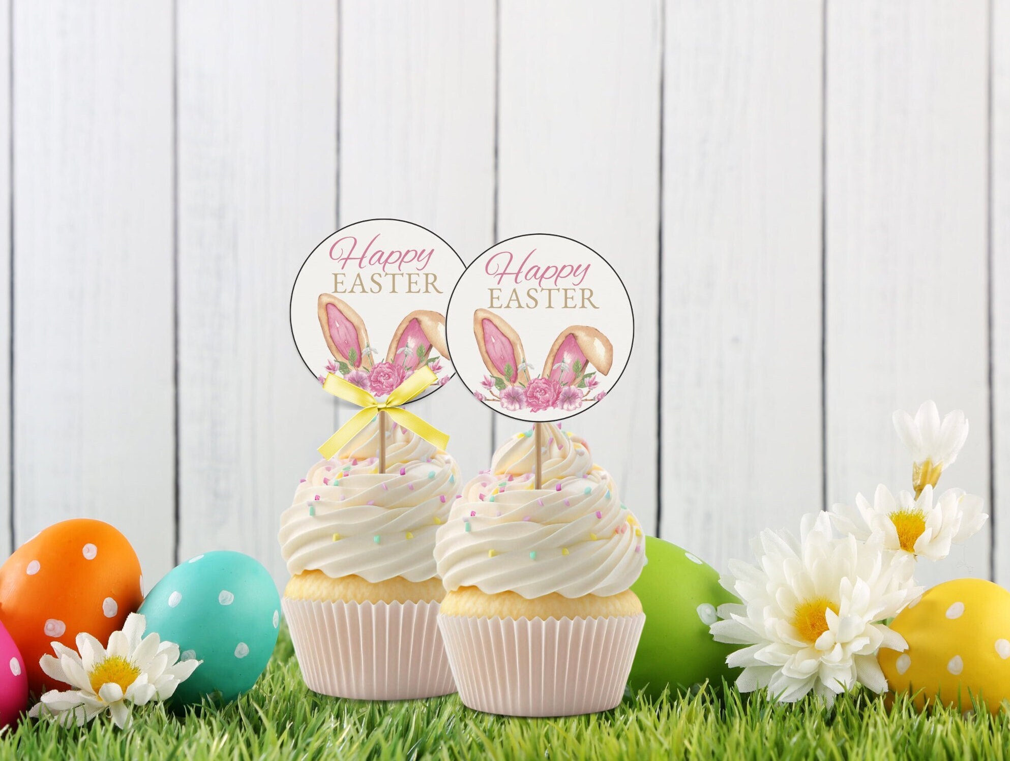 20 Toppers Per Torta Di Pasqua - Decorazioni Coniglietto Per Cupcake, Feste | Per Compleanni E Celebrazioni - Foto 4