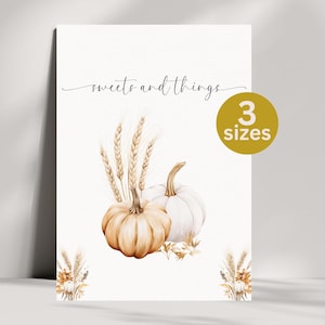 Pumpkin Sweets Sign: Fall Dessert Table Decor (Digital Download)