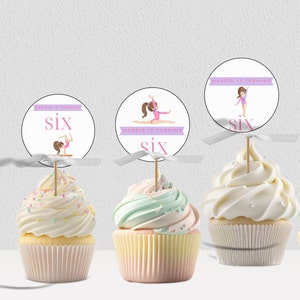 gymnastics party cake, Gymnastic Cupcake Topper, Gymnastic Party Favor, custom cake Printable Gymnastic 2 Inch Circle Instant Download MB1