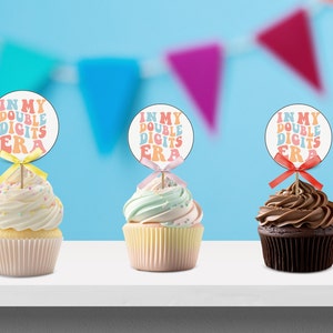 In My Double Digits caketoppers, In My Era verjaardagsbedankjes, tijdperk verjaardagstaarten, 10e verjaardag Instant Download MCE1
