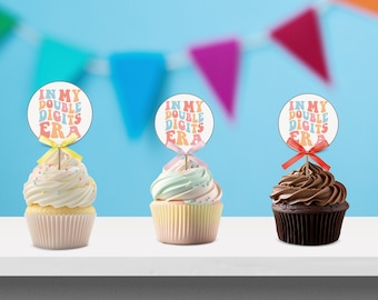 In My Double Digits Cake Toppers, In My Era Birthday Favors,  Era birthday cakes, 10th Birthday Instant Download MCE1