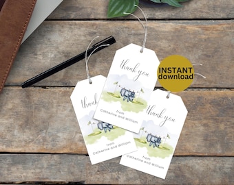 Golf Theme Favor Tags, Custom Thank You Labels, Printable Party Favors, Instant Download, Golfing Decor DIGITAL DOWNLOAD MB5
