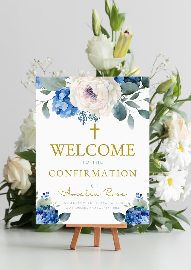 Confirmation Welcome Sign, Rustic Confirmation Party Sign, Religious ...