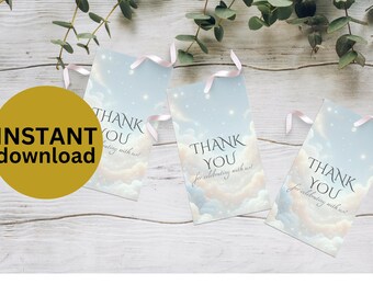 Cloud Nine Baby Shower Favor Tags: Piece of Heaven Theme favors  (Digital Download)