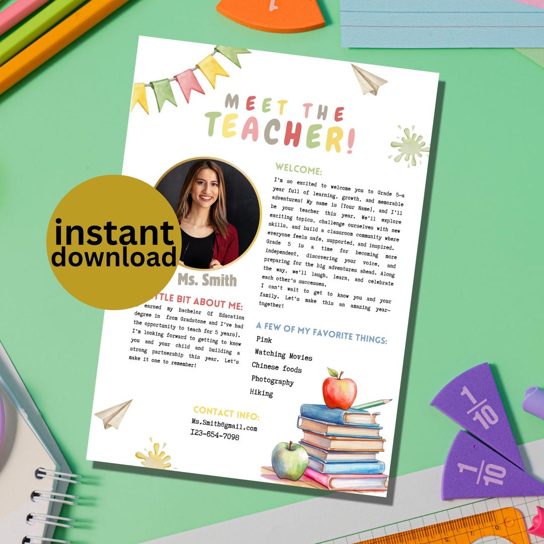 Meet the Teacher Letter, Editable Back to School Template, Classroom ...